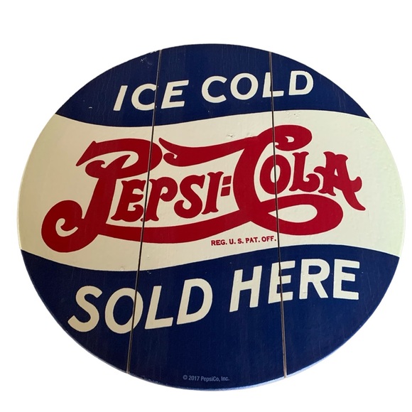 Pepsi Cola Sign, Wooden, 14" Round - Picture 5 of 7